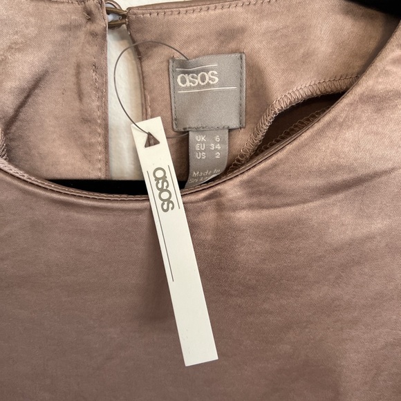 Asos brown silky mini dress - Picture 2 of 3